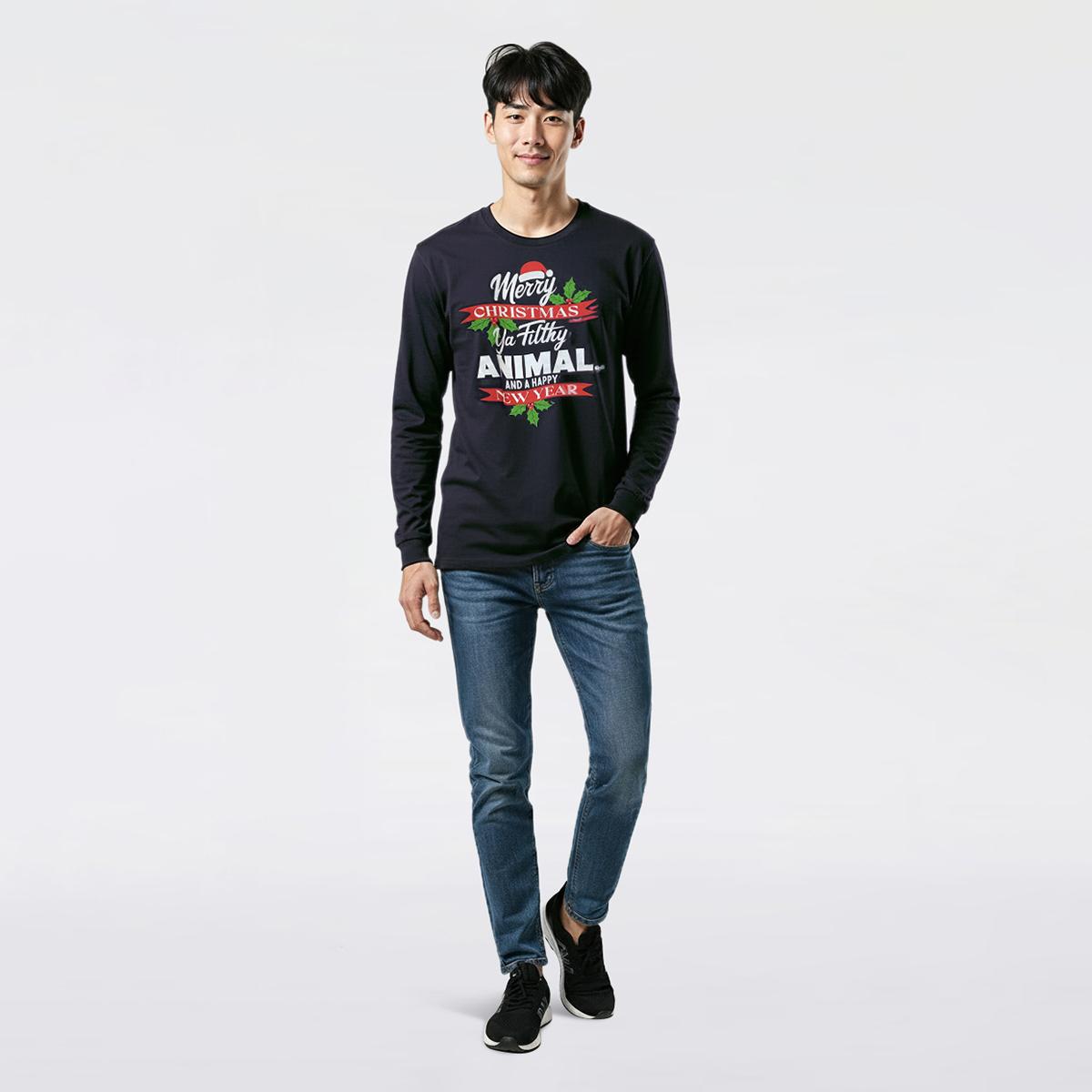 Young Mens Merry Christmas & Happy New Year Filthy Animal Tee