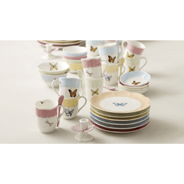 Lenox® Butterfly Meadow® Blue Mugs with Spoons - Set of 2
