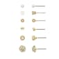 Design Collection 6pc. CZ/Ball/Pearl Heart Crystal Earring Set - image 1