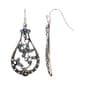 1928 Vine Filigree Sapphire Crystal Accent Earrings - image 1