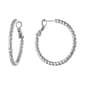 Silver-Plated 28mm Diamond Cut Hoop Earrings - image 1