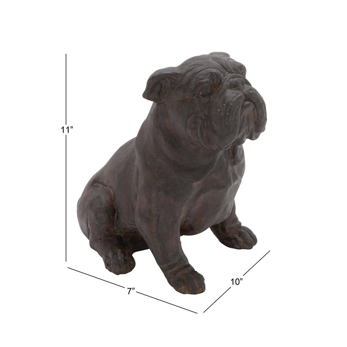 9th & Pike® Brown Polystone Bulldog Sculpture
