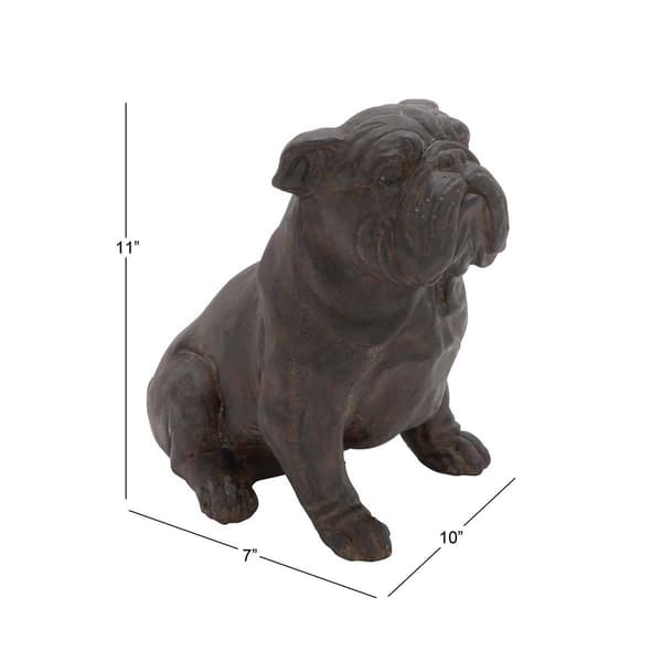 9th & Pike® Brown Polystone Bulldog Sculpture