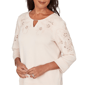 Womens Alfred Dunner Seville Floral Cutout Keyhole Neck Blouse - image 5