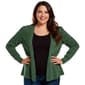 Plus Size 89th & Madison Long Sleeve Mixed Rib Peplum Cardigan - image 1