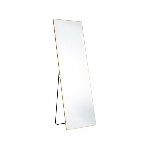 HomeRoots 63in. Gold Freestanding & Wall Mount Framed Full Mirror