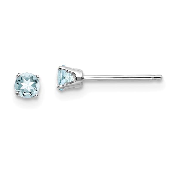 Gemstone Classics&#40;tm&#41; 3mm Aquamarine Stud Earrings - image 