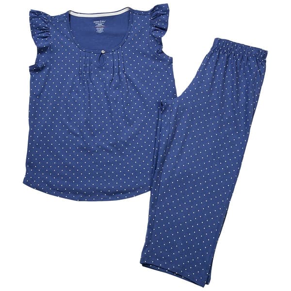 Womens Poppy & Clay Flutter Sleeve Organic Cotton Dot Pajama Set