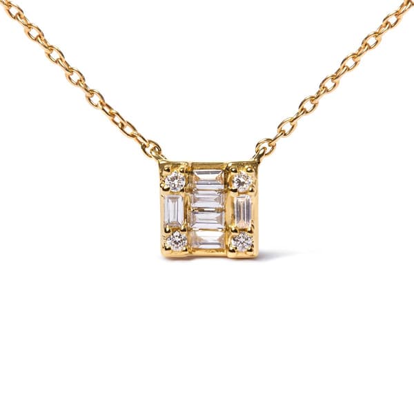 Haus of Brilliance 10kt. Gold 1/10ctw. Diamond Mosaic Pendant