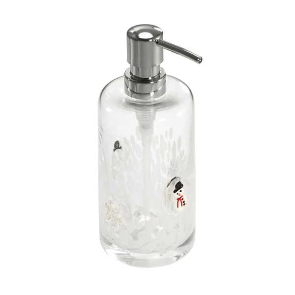 Avanti Snowmen & Flakes Glass Soap & Lotion Dispenser