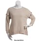 Womens French Laundry Long Sleeve Drop Shoulder Waffle Sweater - image 3