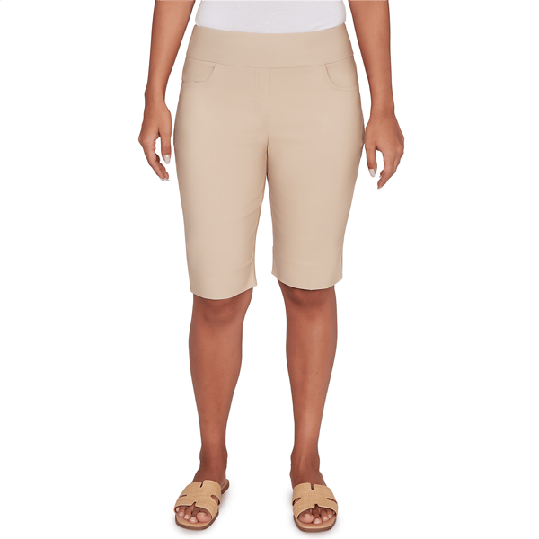 Petite Ruby Rd. Key Items Pull On Silky Tech Bermuda Shorts - image 