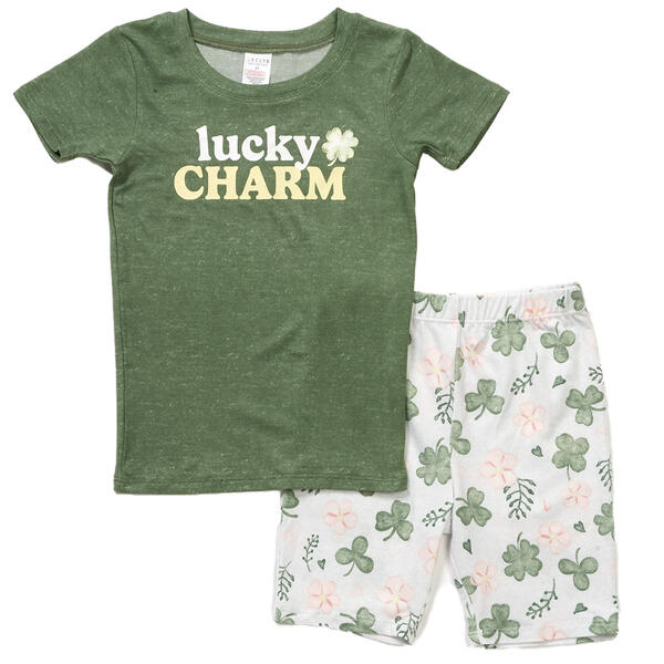 Little Girls Jaclyn Short Sleeve Lucky Charm Daughter Pajama Set - image 