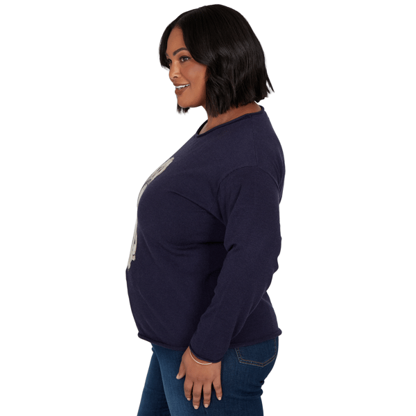 Plus Size Skye’s the Limit Urban Heirloom Dog Motif Sweater