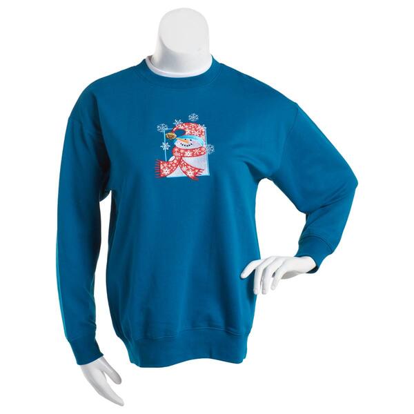 Plus Size MCCC Sportswear Holiday Jingle Snowman Sweater - image 