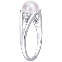 Gemstone Classics™ Pearl & Diamond Split-Shank Ring