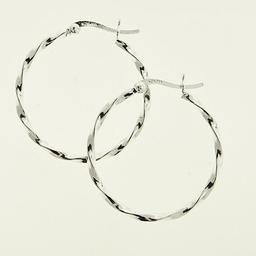 Marsala Sterling Silver 30mm Twist Hoop Earrings
