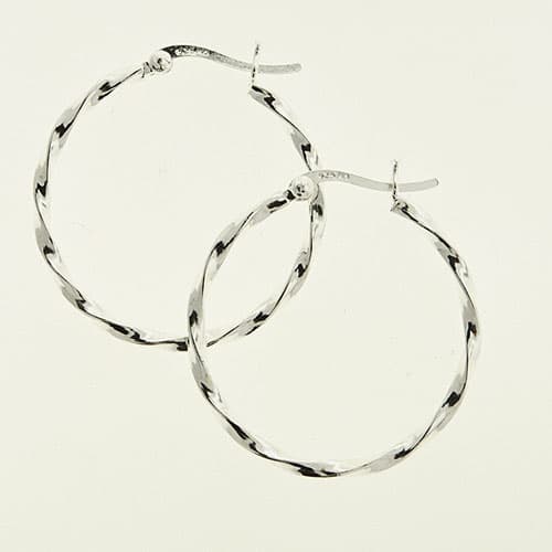 Marsala Sterling Silver 30mm Twist Hoop Earrings - image 
