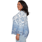 Plus Size Alfred Dunner Out Of The Blue Floral Ombre Henley Tee - image 4