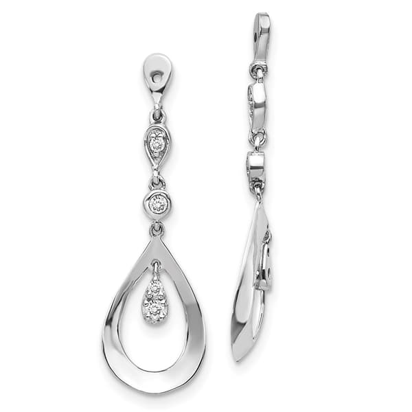 Diamond Classics&#40;tm&#41; 14k White Gold Dangle Earring Jackets - image 