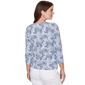 Petite Hearts of Palm Printed Essentials V Neck Floral Blouse - image 2