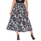 Petite NY Collection Pull On Black Floral Hacci Midi Skirt - image 2