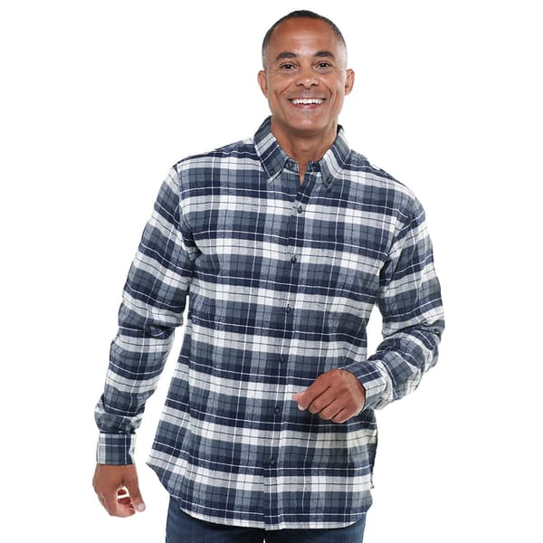 Mens Jackson Hole Flannel Shirt - Navy/Steel/ White - image 