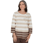 Womens Alfred Dunner Luxe Be A Lady 3/4 Sleeve Stripe Blouse - image 1
