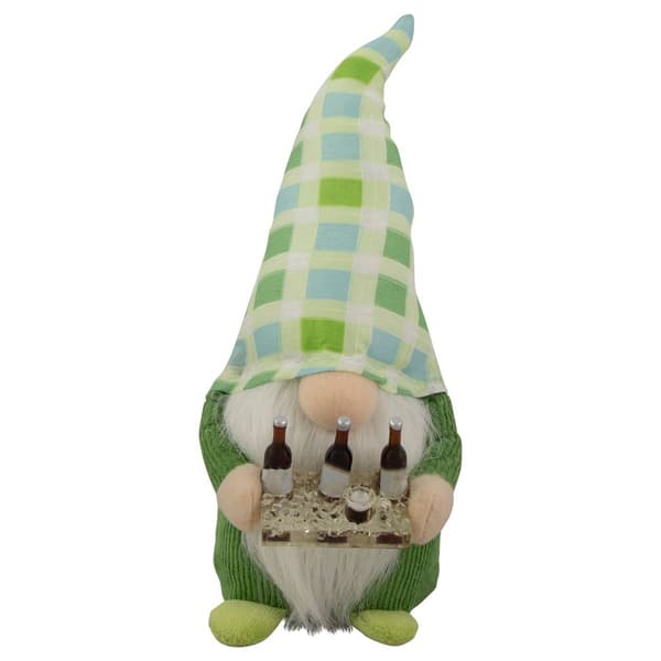 Northlight Seasonal Green & Blue Plaid Boy Gnome Figurine