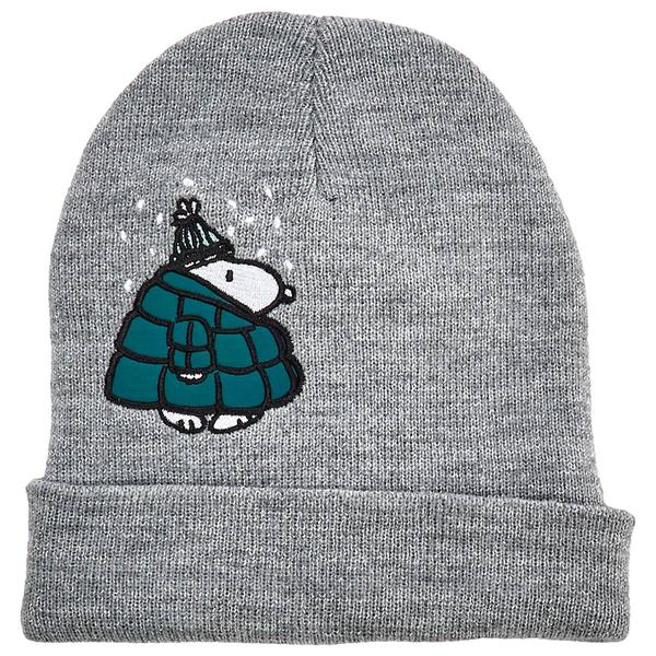 Womens Peanuts(tm) Snoopy Puffer Embroidered Pom Pom Beanie - image 