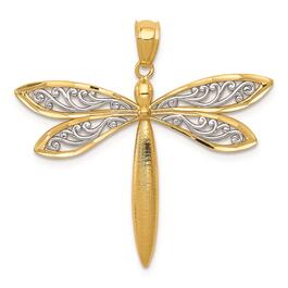 Gold Classics&#40;tm&#41; 14kt. Gold with Rhodium Dragonfly Pendant