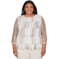 Plus Size Alfred Dunner Natural Wonder Neutral Brushstrokes Mesh - image 1