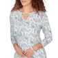 Womens Emaline Key Items 3/4 Sleeve Keyhole Neck Paisley Blouse - image 5