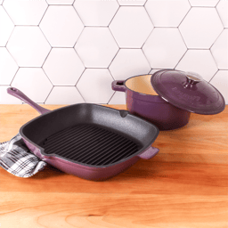 BergHOFF Neo 3pc. Cast Iron Grill Pan & Dutch Oven Cookware Set