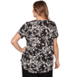 Plus Size Emaline Key Items Short Sleeve Laced Neck Floral Blouse - image 2