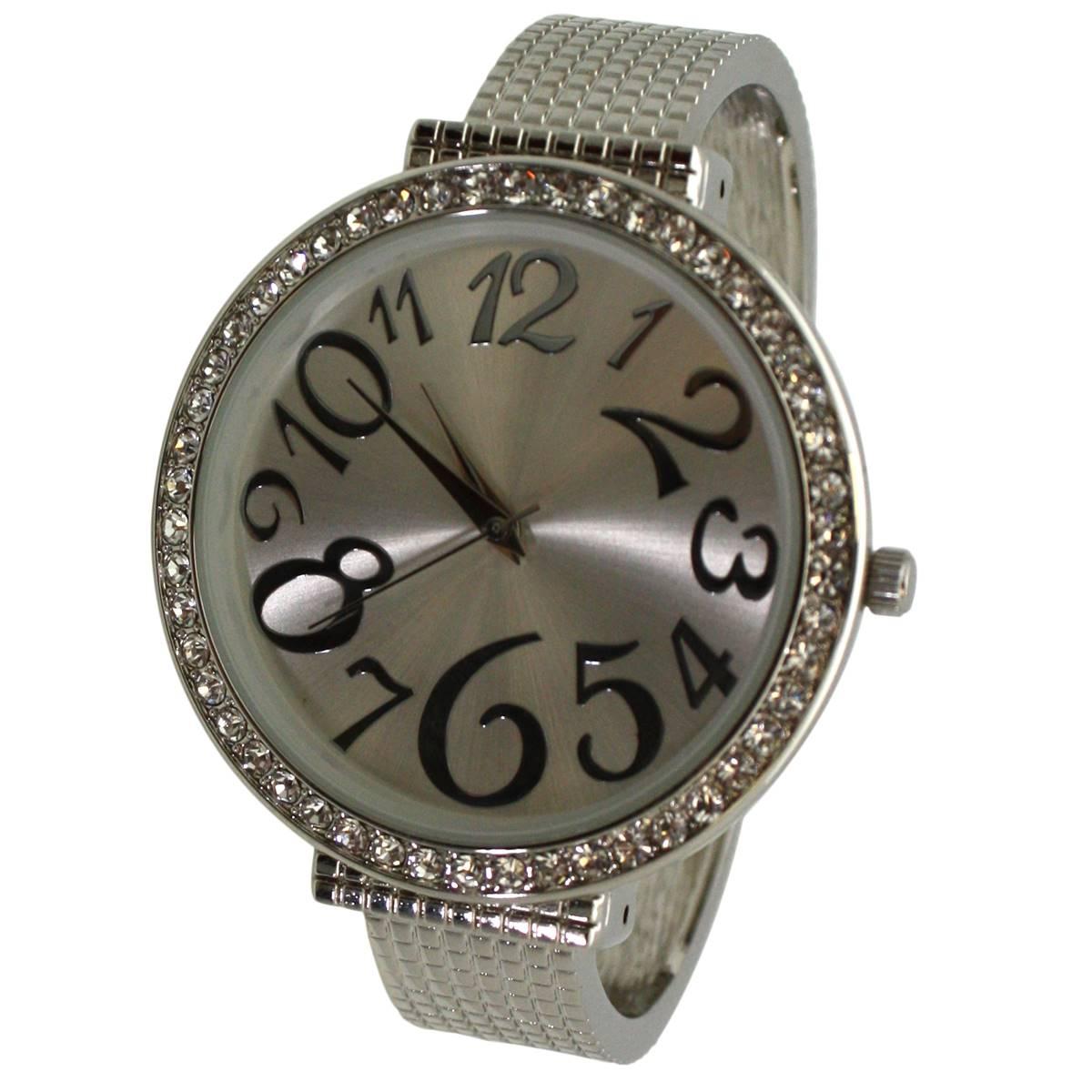 Womens Olivia Pratt™ Big Round Face w/ Rhinestones Watch...