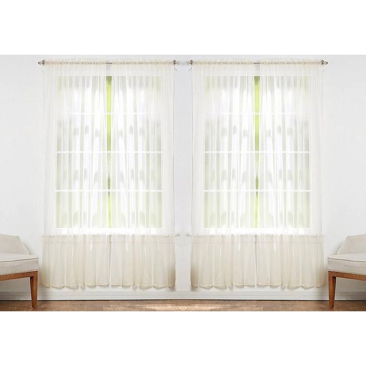 J&V Textiles Sheer Rod Pocket Curtain Panels