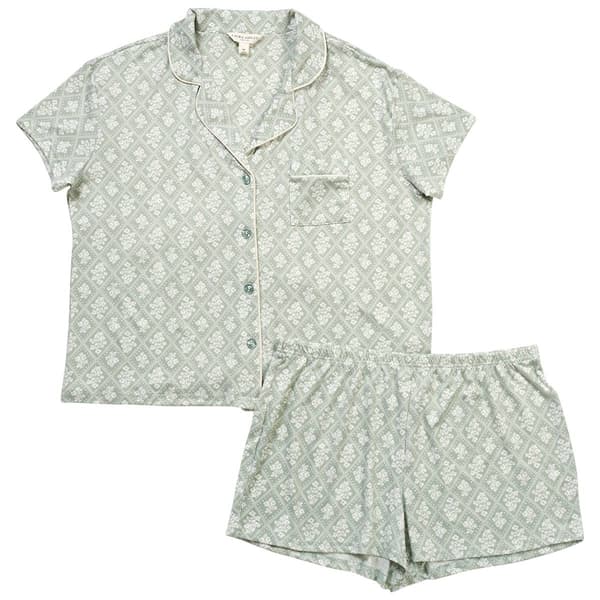 Womens Laura Ashley Diamond Floral Pajama Set with Shorts