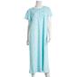 Womens White Orchid Short Sleeve Soft Floral Pin Tuck Nightgown - image 1