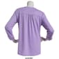 Womens Kasper Solid 3/4 Tab Sleeve V-Neck Henley Tee - image 4