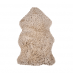 HomeRoots Taupe Genuine Sheepskin Animal Print Shag Accent Rug