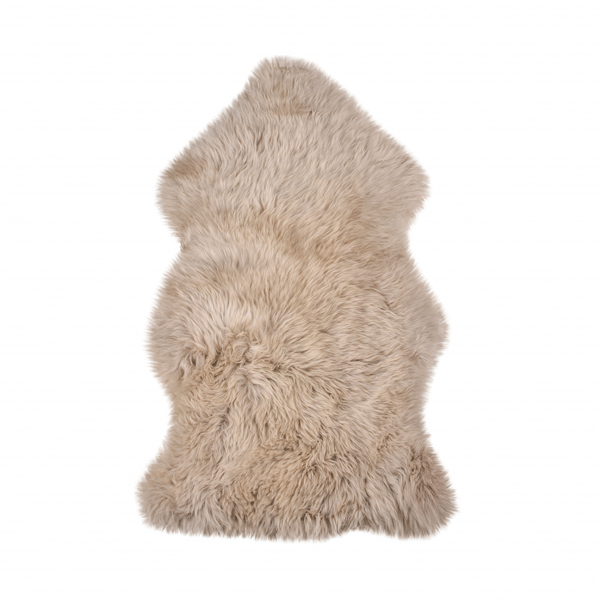HomeRoots Taupe Genuine Sheepskin Animal Print Shag Accent Rug