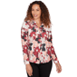 Plus Size Emaline Dusted Petals Long Sleeve Overlapped V-Neck Top - image 1