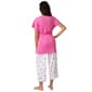 Womens HUE® Solid Top Giddy Kitty Printed Capri 3 Piece Set - image 3
