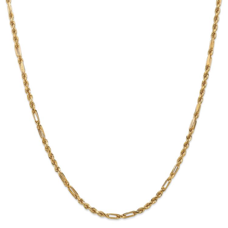 Gold Classics(tm) 3.0mm. 14k Diamond Cut Milano Rope Necklace