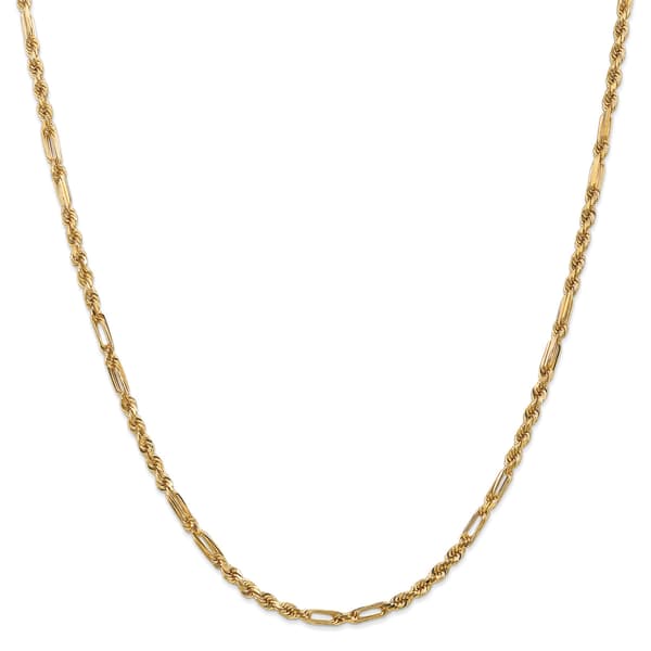 Gold Classics(tm) 3.0mm. 14k Diamond Cut Milano Rope Necklace - image 
