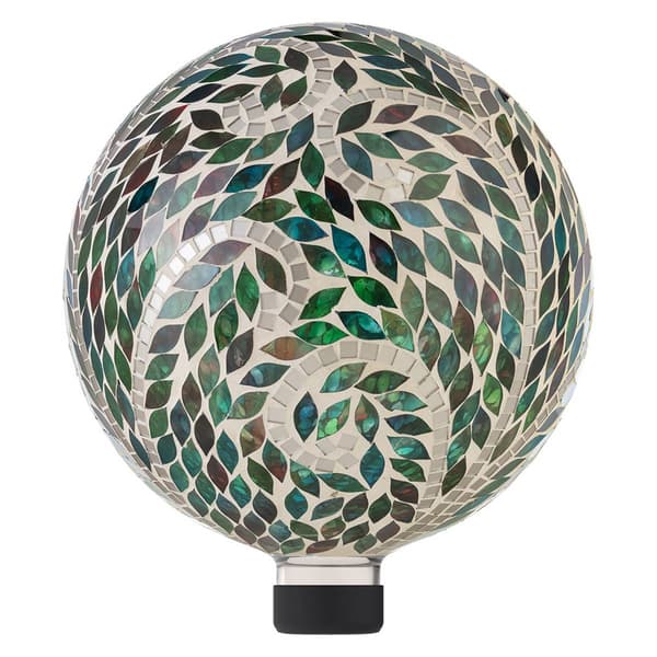 Alpine Mosaic Scroll Pattern Gazing Globe w/ Metal Stand