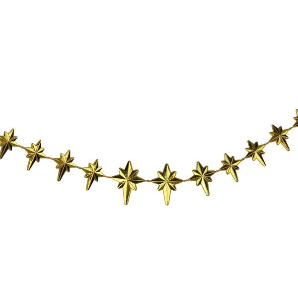 Northlight Seasonal Shiny Gold Star of Bethlehem Garland - image 