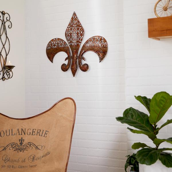 9th & Pike® Fleur De Lis Pierced Wall Décor