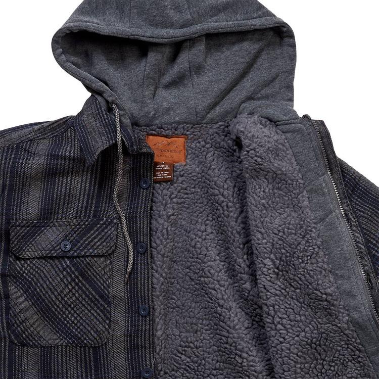 Mens Mountain Ridge Flannel Jacket & Chest Protector -  Blue/Grey